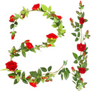 Wiszące sztuczne kwiaty, girlanda z różami 180 cm winorośl, dekoracja na ścianę