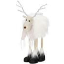 Renifer świateczny 48 cm figurka świecący łoś biały