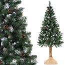 Choinka na pniu 220 cm sztuczna sosna diamentowa gęsta