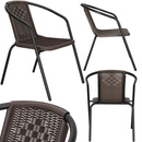 Krzesło ogrodowe 2 szt. metalowe na balkon brązowe