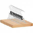 Wieszaki na ubrania 10 szt. zaciskowe do spódnic, spodni zestaw naturalne drewno