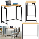 Biurko gabinetowe, stolik do nauki składany, komputerowy 80 cm drewniane, jasno brązowy