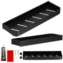 Półka łazienkowa pod prysznic samoprzylepna 40x12 cm aluminiowa loft czarna