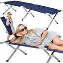 Łóżko polowe składane kanadyjka łóżko turystyczne na kemping granatowe