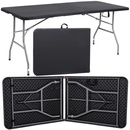 Stół cateringowy 180 cm bankietowy składany w walizkę stolik ogrodowy, turystyczny czarny