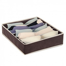 Organizer do szuflady na bieliznę z 7 przegródkami brązowy