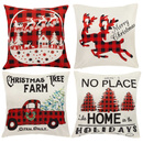 Świąteczne poszewki na poduszki 40x40 cm komplet 4 szt. dekoracyjne na jaśki