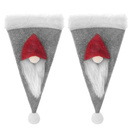 Kieszonka na sztućce 2szt. świąteczne etui, czapka szara ozdoba świąteczna