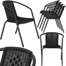 Krzesła ogrodowe 4 szt. metalowe na taras czarne zestaw