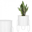 Stojak na kwiaty 21 cm z doniczką nowoczesny kwietnik loft biały mat