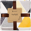 Narzuta na łóżko, pled 200x220 cm, koc na kanapę multikolor, trójkąty