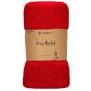 Narzuta na łóżko czerwony koc 70x160 cm pled na kanapę