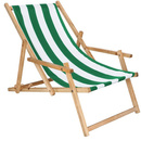 Leżak ogrodowy składany impregnowany z podłokietnikami zielono-biały