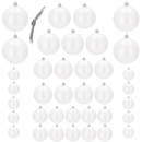 Bombki choinkowe 37 szt. ozdoby świąteczne perłowy biały