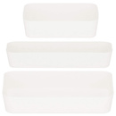 Organizery, wielofunkcyjne wkłady do szuflady zestaw  3 szt. , pojemniki, kremowe