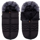 Śpiworek do wózka 4w1, śpiwór z futerkiem do sanek, gondoli 90 cm czarny