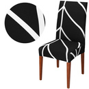 Pokrowiec na krzesło elastyczny czarno-biały