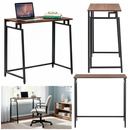 Biurko gabinetowe, stolik do nauki składany, komputerowy 80 cm drewniane, ciemnobrązowe