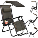 Leżak ogrodowy grawitacyjny ogrodowy z daszkiem zero gravity na plażę składany