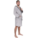 Szlafrok męski z paskiem rozm. M/L polarowy szary