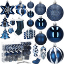 Bombki choinkowe 77 szt. granatowe zestaw choinkowy ozdoby świąteczne