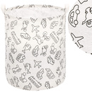 Kosz do przechowywania pojemnik na zabawki i ubrania 43 L biało-czarny pojazdy