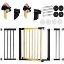 Barierka na schody 75-124 cm bramka rozporowa, zabezpieczająca brązowo-czarna