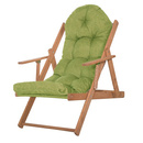 Leżak drewniany borneo składany z podłokietnikami zielony