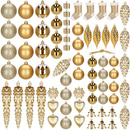 Bombki choinkowe 72 szt. ozdoby świąteczne złoty