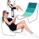 Leżak plażowy, leżanka składana metalowa miętowa