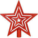Czubek na choinkę 10cm szpic, gwiazda ażurowa czerwona 