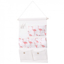 Organizer wiszący z 7 kieszeniami biało-różowy