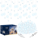 Kurtyna świetlna 500 led girlanda, lampki wewnętrzno-zewnętrzne sople biały zimny + flash