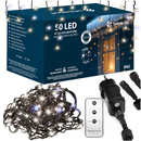 Kurtyna świetlna 500 Led lampki choinkowe PRO 25 m zimny biały + zimny biały flash zestaw