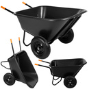 Taczka ogrodowa dwukołowa wózek transportowy 300 L czarny
