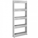 Mobilny regał na kółkach szafka łazienkowa 5 półek szary