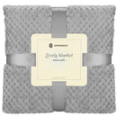 Narzuta na łóżko, pled 200x220 cm dwustronny, tłoczony koc na kanapę szary