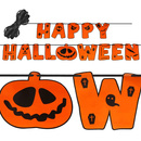 Ozdoby na Halloween girlanda 200 cm napis happy halloween