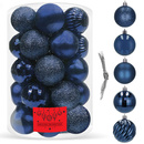 Bombki choinkowe 20 szt. ozdoby świąteczne zestaw 7 cm granatowy