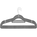 Wieszaki na ubrania 3 szt. welurowe zestaw premium szary