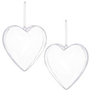 Bombki akrylowe 6cm serce plastikowe decoupage zestaw 2 szt.