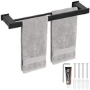 Wieszak łazienkowy 50 cm naścienny na ręczniki aluminium czarny