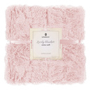 Narzuta na łóżko, koc 220x240 cm dwustronny pled na kanapę pudrowy róż