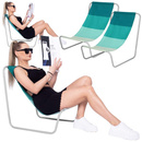 Leżak plażowy 2 szt. leżanka składana metalowa miętowa