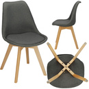 Krzesło Verde do jadalni, kuchni skandynawskie tapicerowane szare